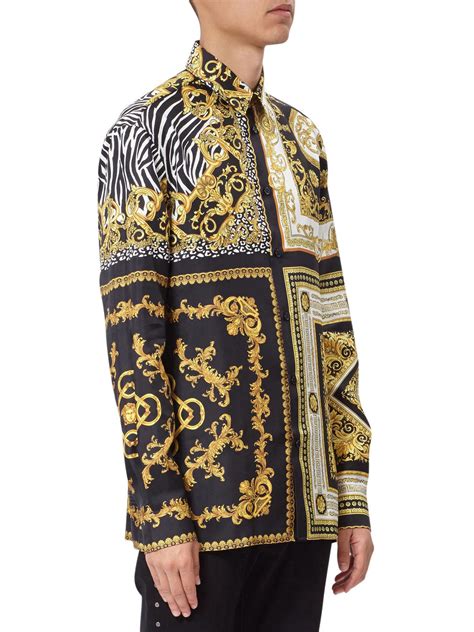 versace print mens shirt|authentic Versace shirts.